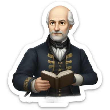 Ivan Kharytonenko, a famous Ukrainian philanthropist from Sumy. The emoji should depict him with a kind and noble expression, bald head and a grey sideburns, and dressed in elegant 19th-century attire—such as a dark frock coat and a high-collared shirt. Include subtle details that reflect his status as a patron, such as a small book or a symbolic gesture of generosity (e.g., holding a coin or extending a hand) sticker