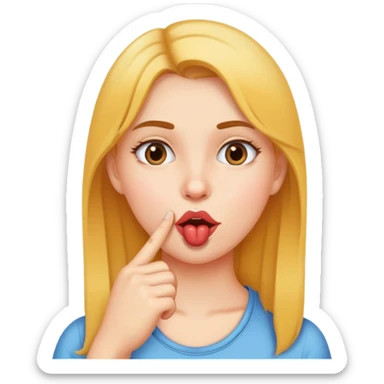 Girl with a finger in her mouth  sticker