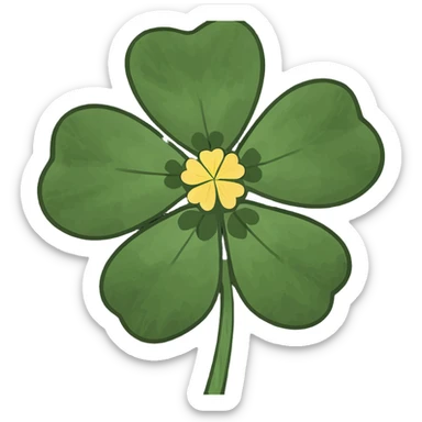 Purple clover flower sticker