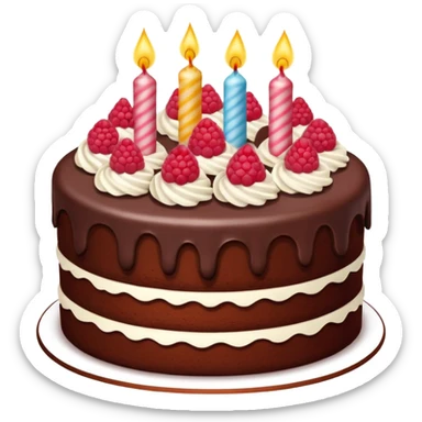 Chocolate Birthday Cake with raspberries sticker
