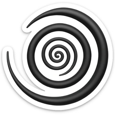 Triple arm spiral, black and white, symbol sticker