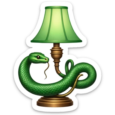 uma lamparina com uma cobra em volta  sticker