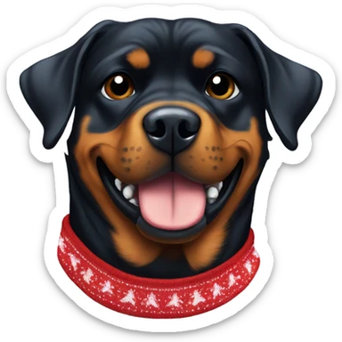 Rottweiler in a Christmas sweater sticker