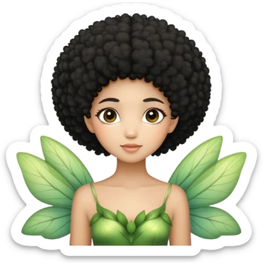 Dreamy nature fairy with Afro black hair neutral skin  sticker