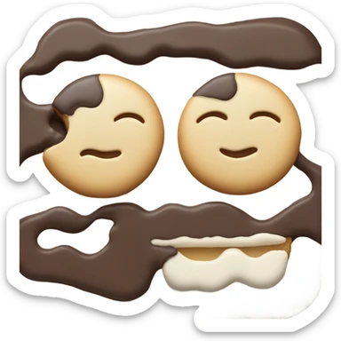 One Black and white cookie half and half sticker