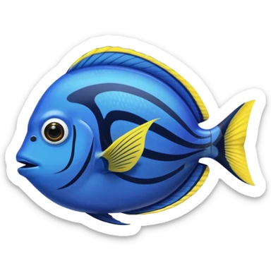 blue tang fish with an aquarium sticker