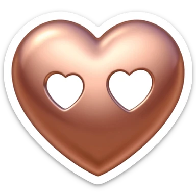 rose gold heart rounded shape sticker