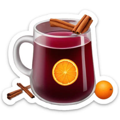 Mulled wine with cinnamon & oranges sticker