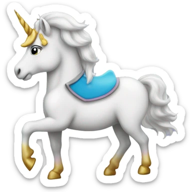 a unicorne on top of a pane sticker