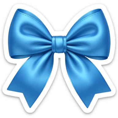 blue bow, shiny satin look, soft shadows sticker