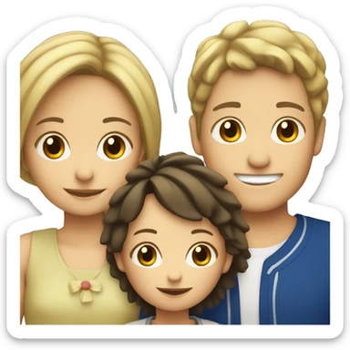 French and Japan 4 kids family sticker