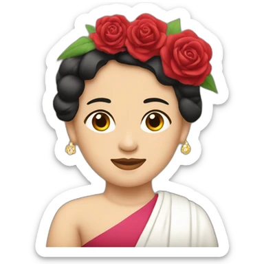 Aung San Su Kyi with rose on her head sticker