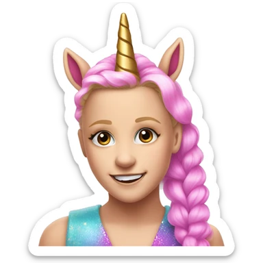 jojo siwa with a unicorn horn sticker