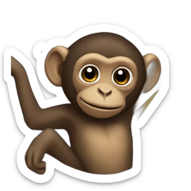 Monkey holing new caledonia flag sticker