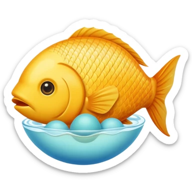 fish eat eggs sticker