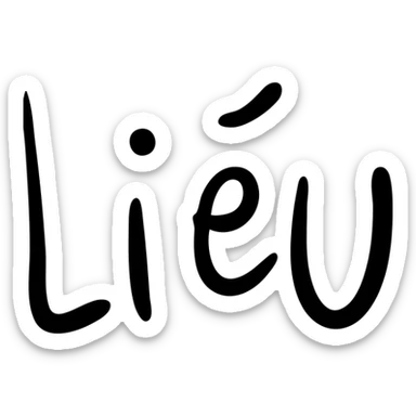 The word "LIEU" in capital letters sticker