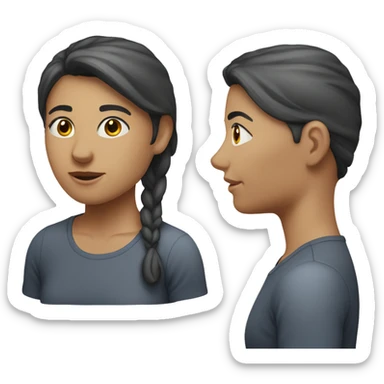 A head and shoulders shot of a 32 year old not specified woman, with not specified not specified hair,   with not specified eyes wearing a t-shirt. sticker