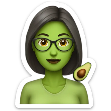 avocado-woman-femenist--in-eyeglasses sticker
