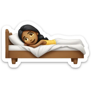 A Indian girl who is lying down on her bed she is very pretty sticker