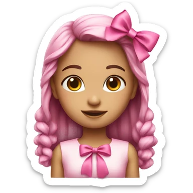 Girlwith bow pink sticker