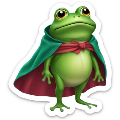 Frog wearing a cape  sticker