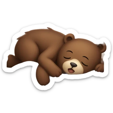 Cozy bear sleep in the bad sticker