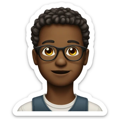 boy in glasses portrait sticker