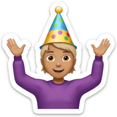 A person with the arms opened like the celebration of bellingham sticker