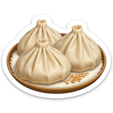 two buuz Mongolian dumpling  sticker