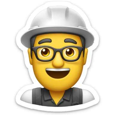 Ingeniero con casco blanco  bebiendo cerveza sticker