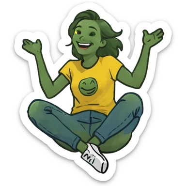 black girl rolling on the floor laughing  sticker