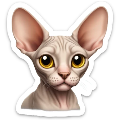 A very smiling sphynx cat sticker