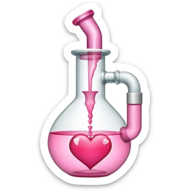 pink bong with heart on it sticker