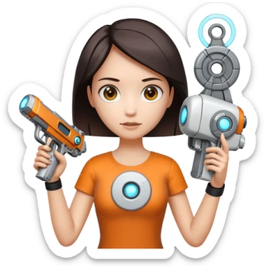 Chell portal gun glados too sticker