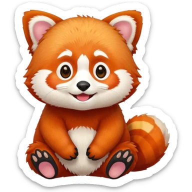 Red Panda 2d bye bye cute anime style sticker
