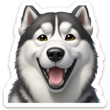 Make a malamute snowing in a dog park sticker