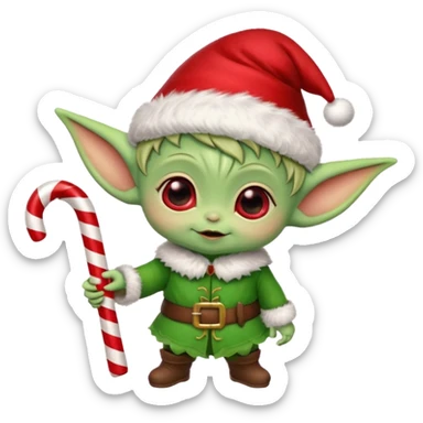 baby yoda christmas elf sticker