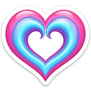 heart with a holographic swirl sticker