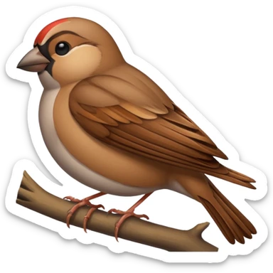 A sparrow is sleeping sticker