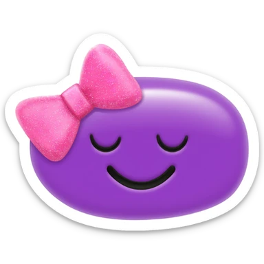 A happy purple girly jellybean sticker