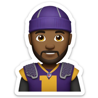 Memoji of me wearing Vikings attire sticker