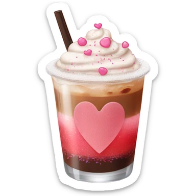 Valentine's themed iced americano sticker