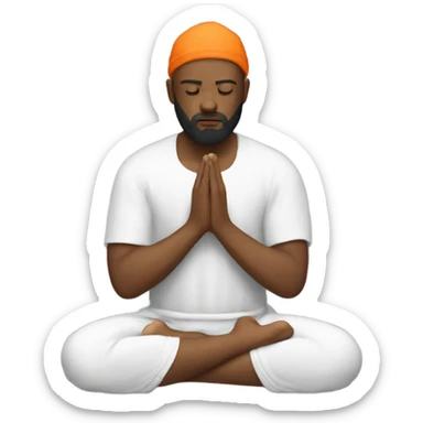 man with orange beard and boxer cut, square galses as he praying  sticker