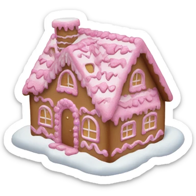 Pink gingerbread house sticker