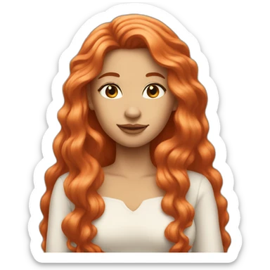 light red long hair queen sticker