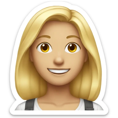 blonde girl smiling in shirt sticker