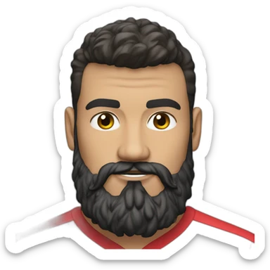 Homme barbu peau mate maillot psg sticker