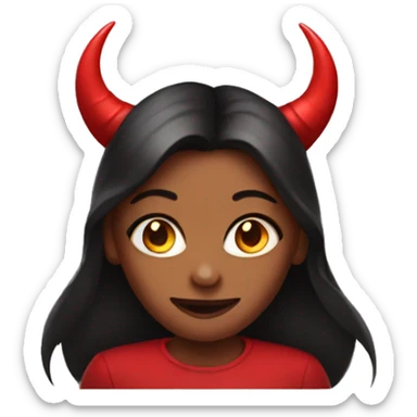 Girl with devil's horns sticker