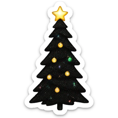 Black sparkly Christmas tree  sticker