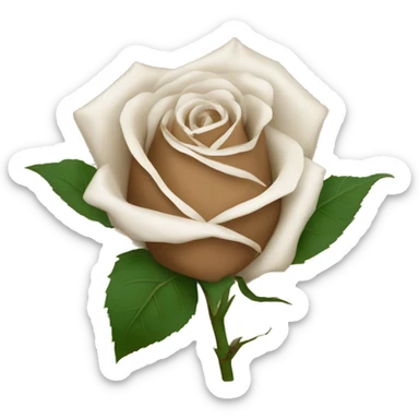white roses in brown paper sticker